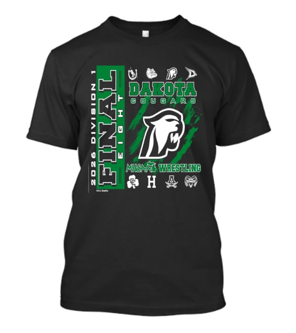 2026 Division 1 Final Eight MHSAA Wrestling Dakota Cougars T-Shirt