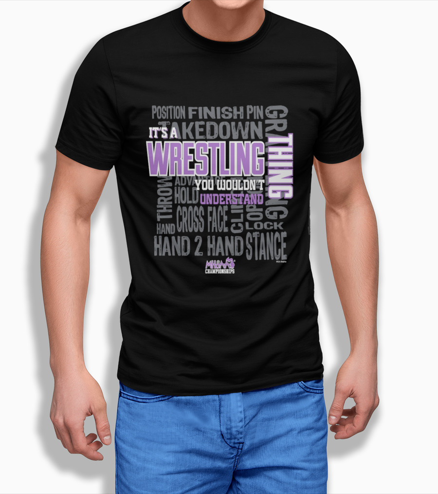 It's A Wrestling Thing Takedown Pin Cross Face Grip Stance T-Shirt