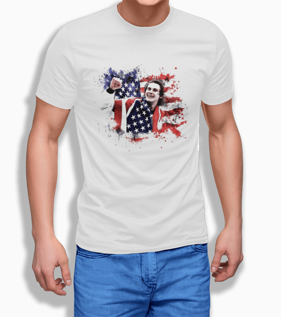 Jack Hughes USA Hockey Overtime Winner Victory Celebration T-Shirt