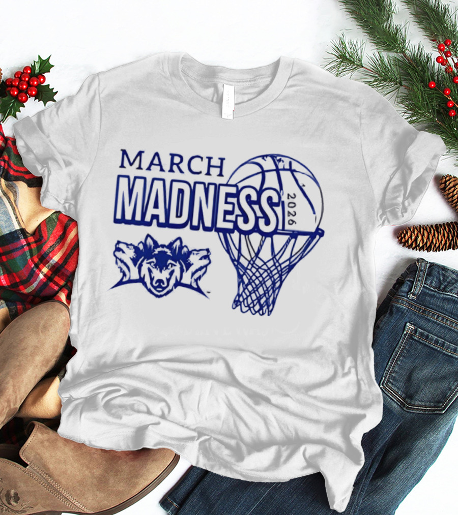 March Madness NCAA Basketball 2026 Wolf And Hoop T-Shirt