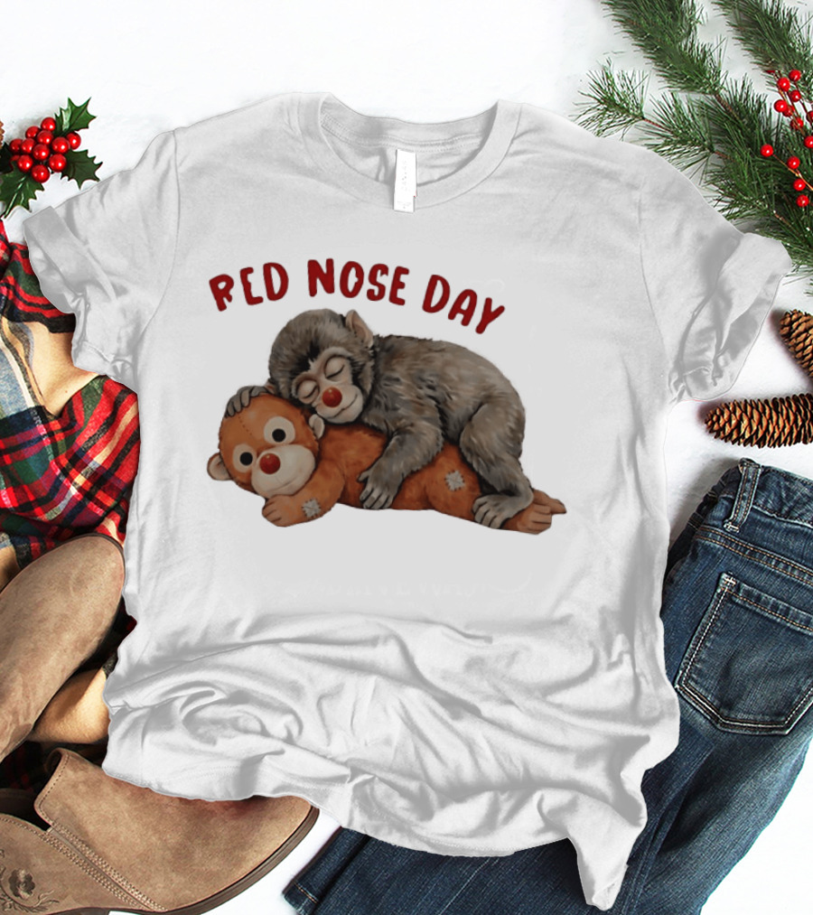 Red Nose Day Punch Monkey And Toy T-Shirt