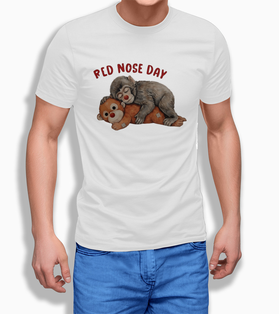 Red Nose Day Punch Monkey And Toy T-Shirt