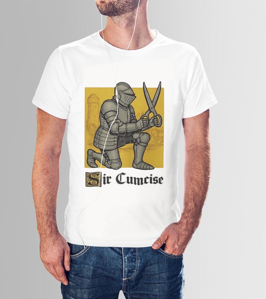 Sir Cumcise Knight Armor With Scissors Medieval T-Shirt