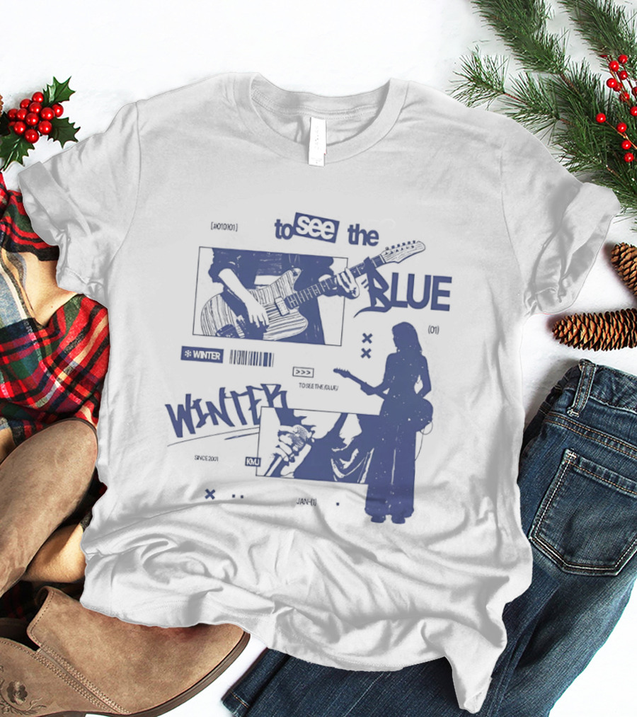 To See The Blue Winter Music Band Guitar T-Shirt