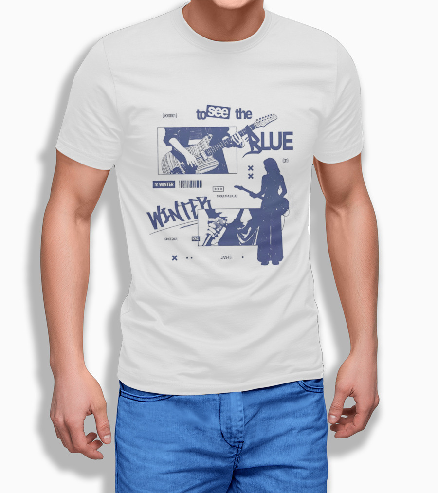 To See The Blue Winter Music Band Guitar T-Shirt
