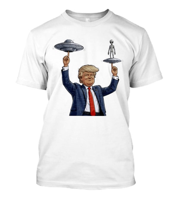Trump Alien UFO Balancing Act Spinner T-Shirt