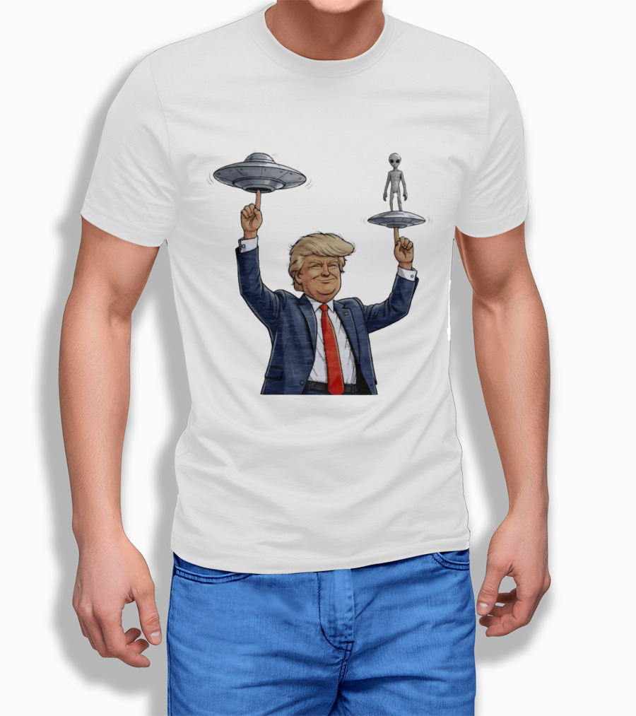 Trump Alien UFO Balancing Act Spinner T-Shirt