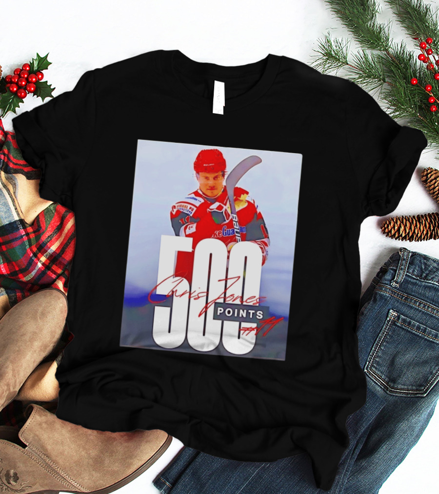 Chris Jones 500 Points Hockey Swindon Wildcats Number 47 T-Shirt