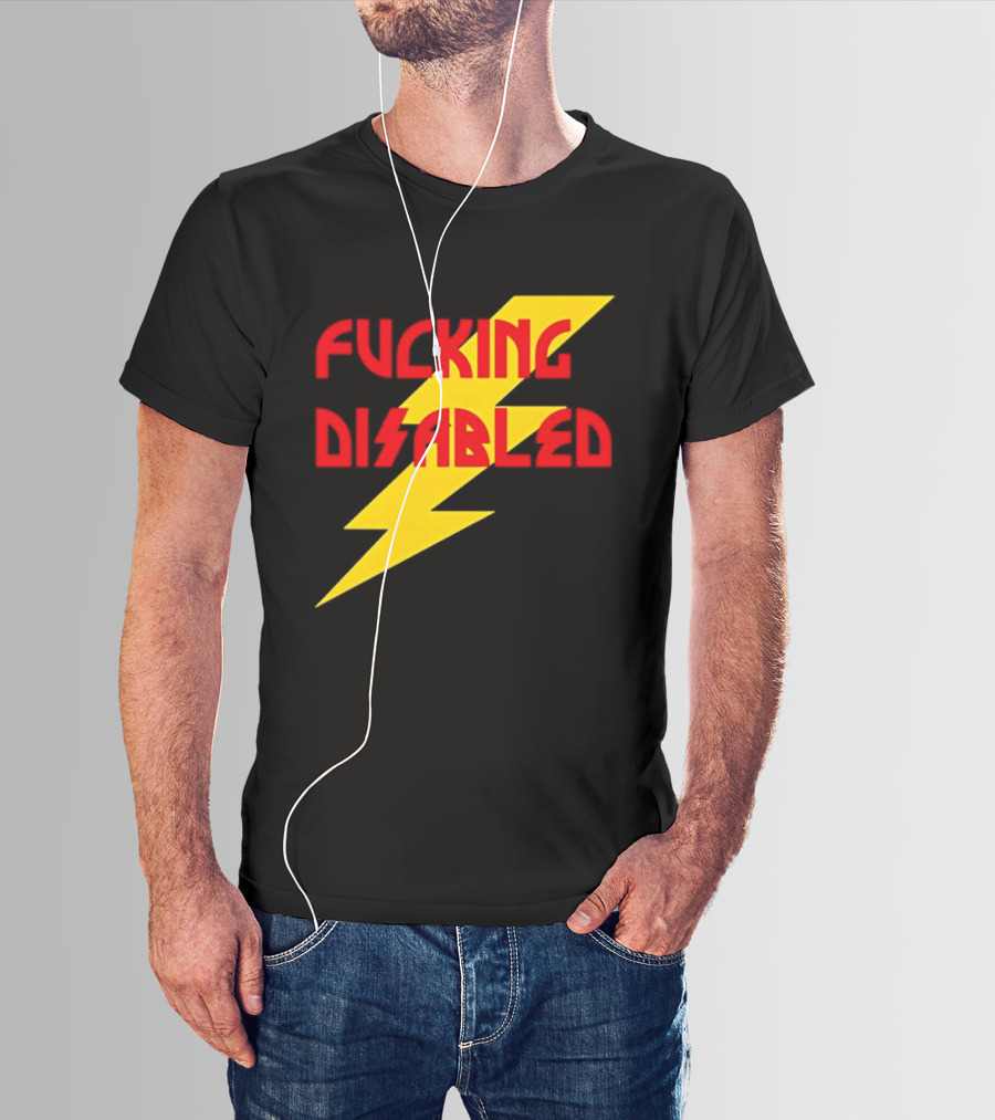 Fcking Disabled Lightning Bolt T-Shirt