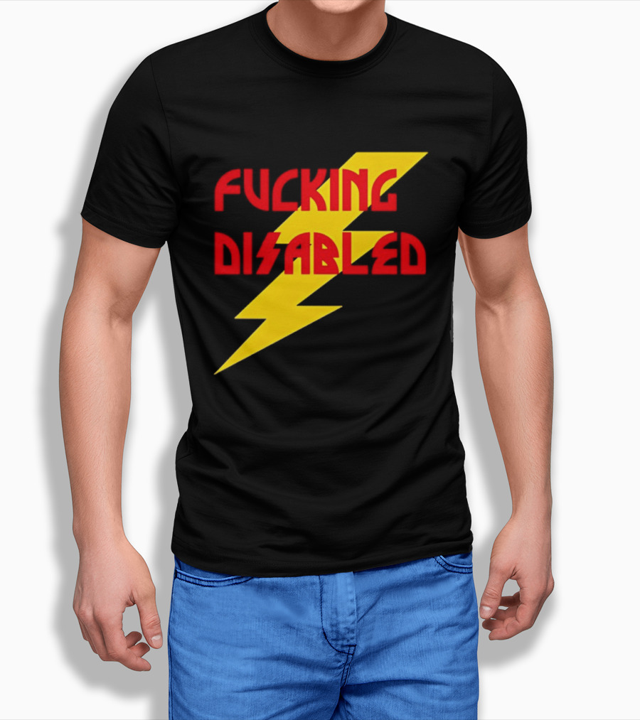 Fcking Disabled Lightning Bolt T-Shirt