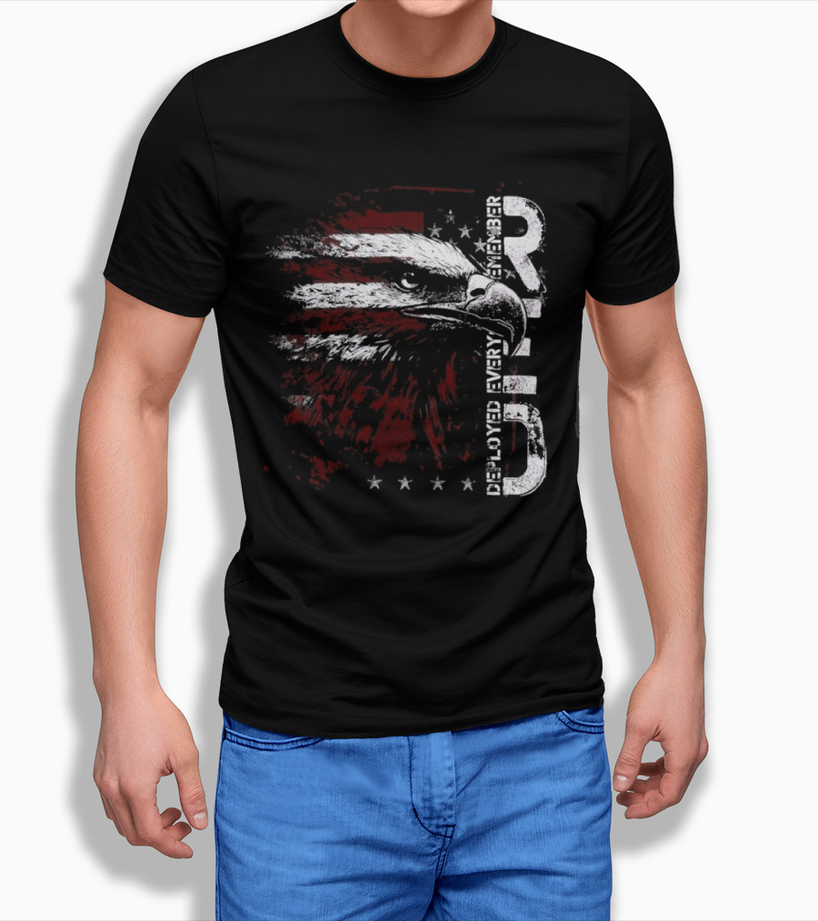 R.E.D. Eagle Deployed Remember Every Friday Honor Veteran Patriot America T-Shirt