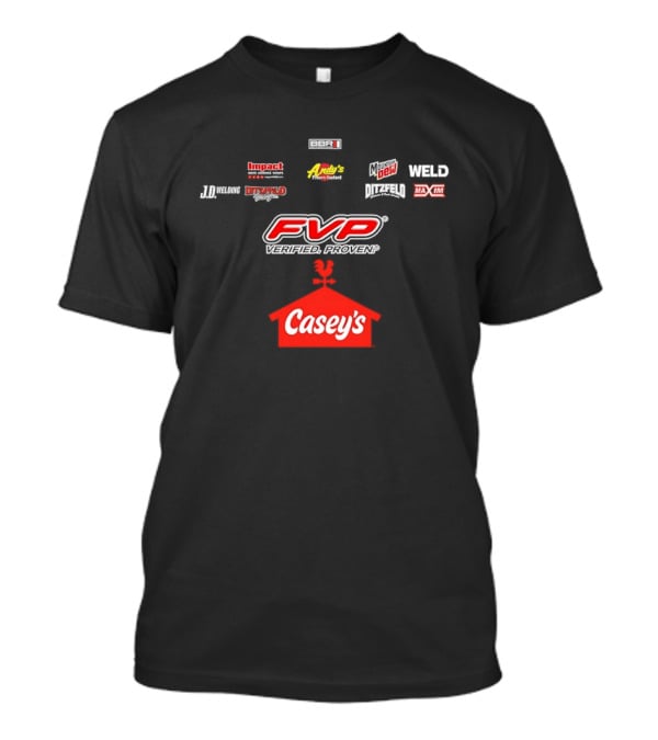 FVP Verified Proven Casey's Pizza Mountain Dew MAXIM Racing Impact Menard's World Racing Group T-Shirt