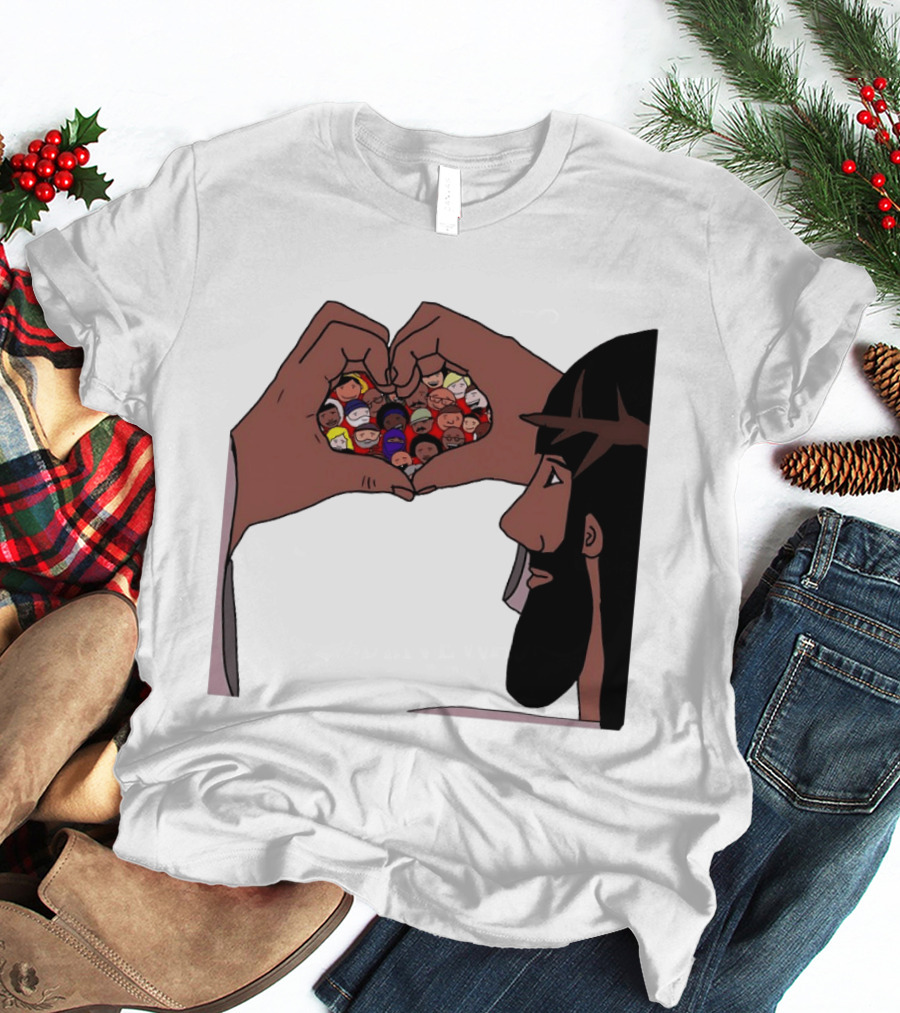 Jesus Love Includes Everyone Heart Hands Diversity Faces T-Shirt