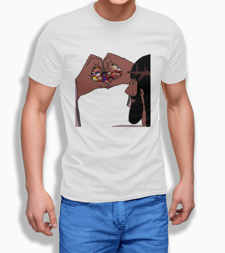 Jesus Love Includes Everyone Heart Hands Diversity Faces T-Shirt