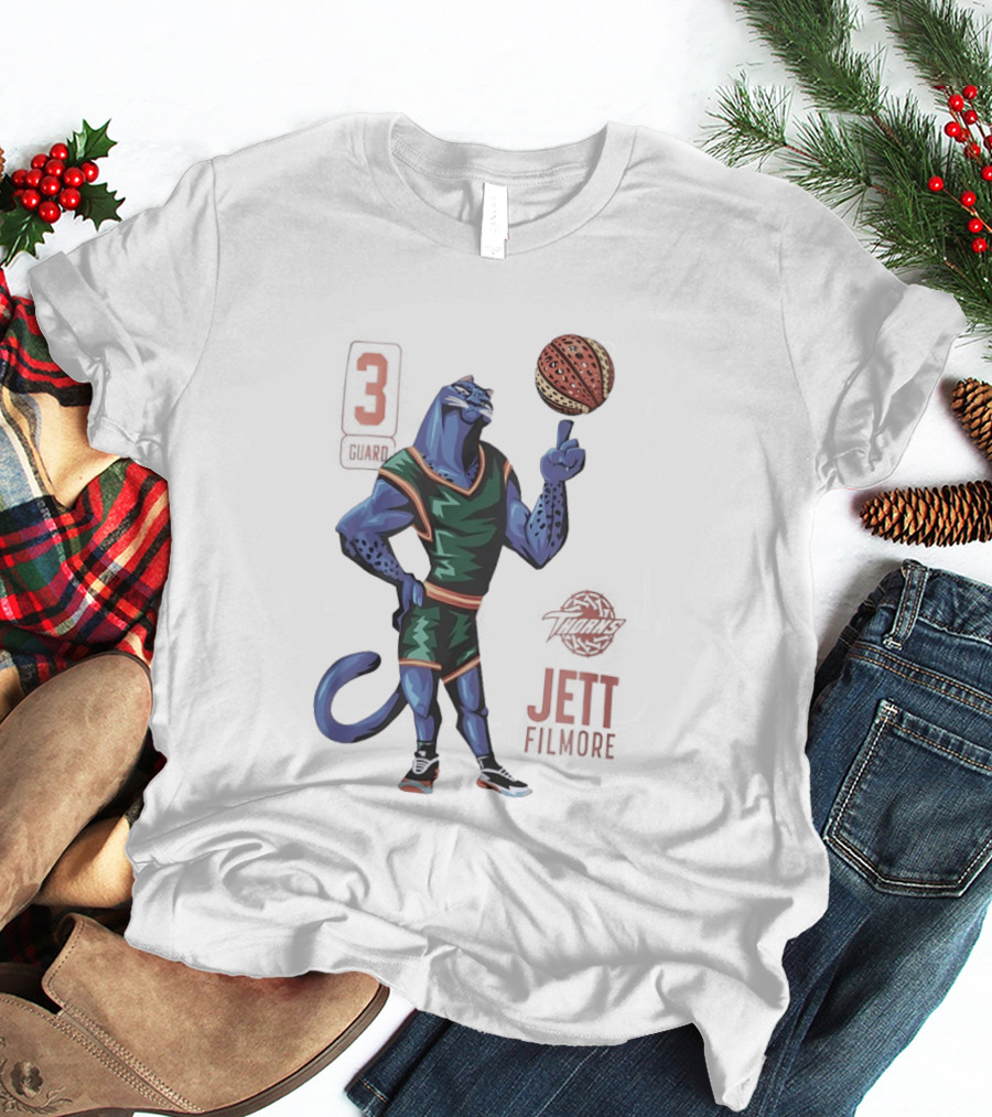 Jett Fillmore Thorns Basketball Blue Panther Character With Number 3 T-Shirt