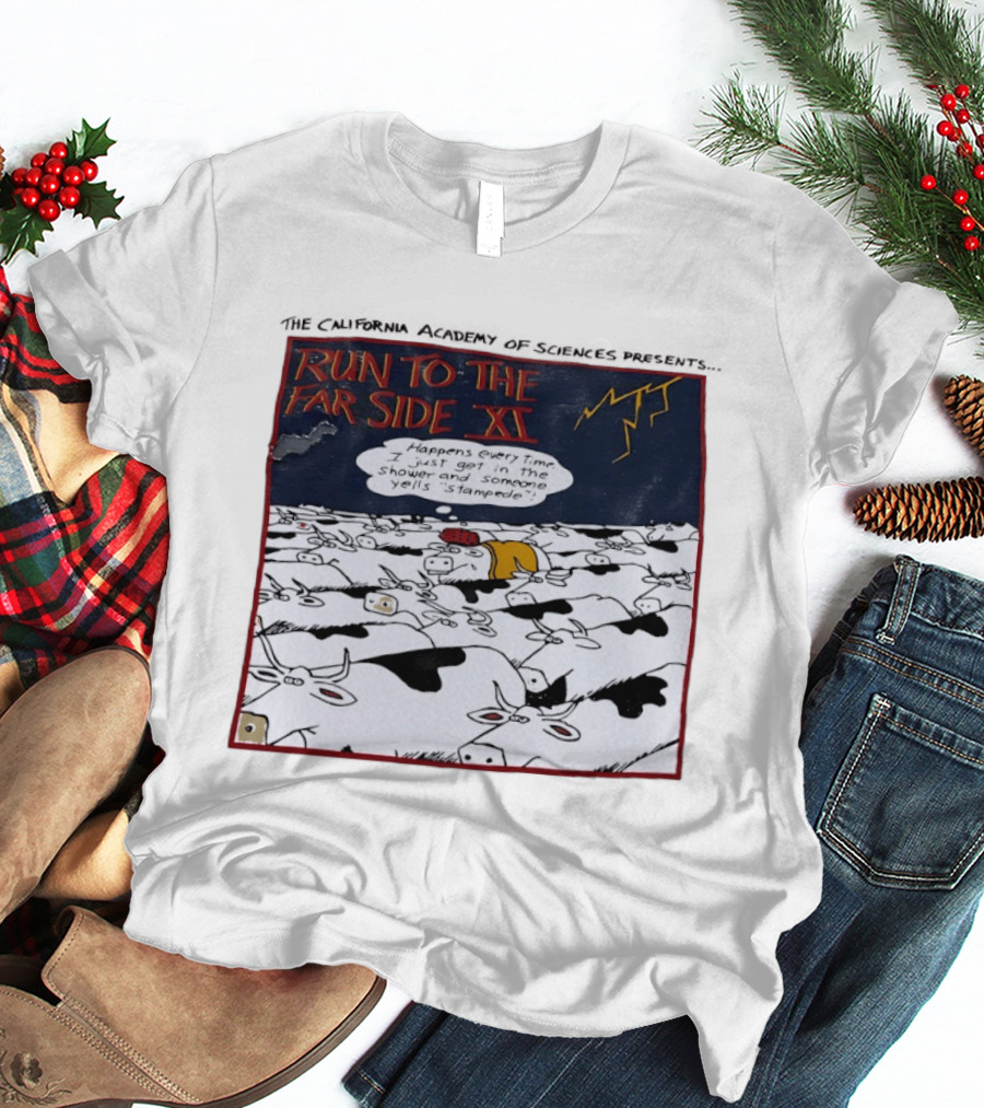 Run To The Far Side XI California Academy Of Sciences Stampede Scene T-Shirt