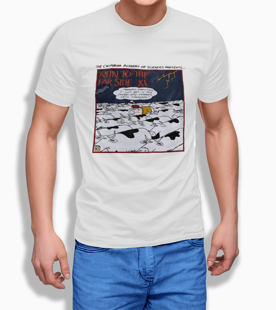 Run To The Far Side XI California Academy Of Sciences Stampede Scene T-Shirt
