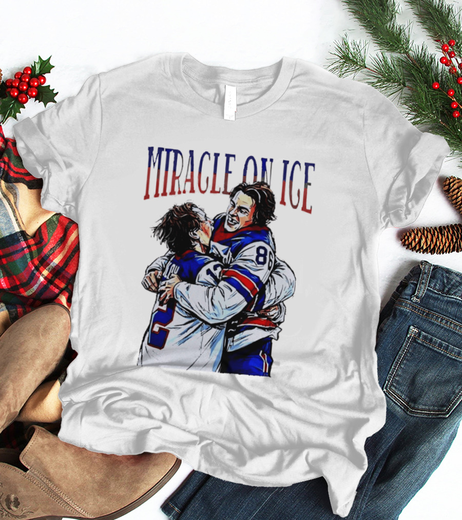 Miracle On ICE Jack Hughes Quinn Hughes USA Olympic Hockey Hug T-Shirt