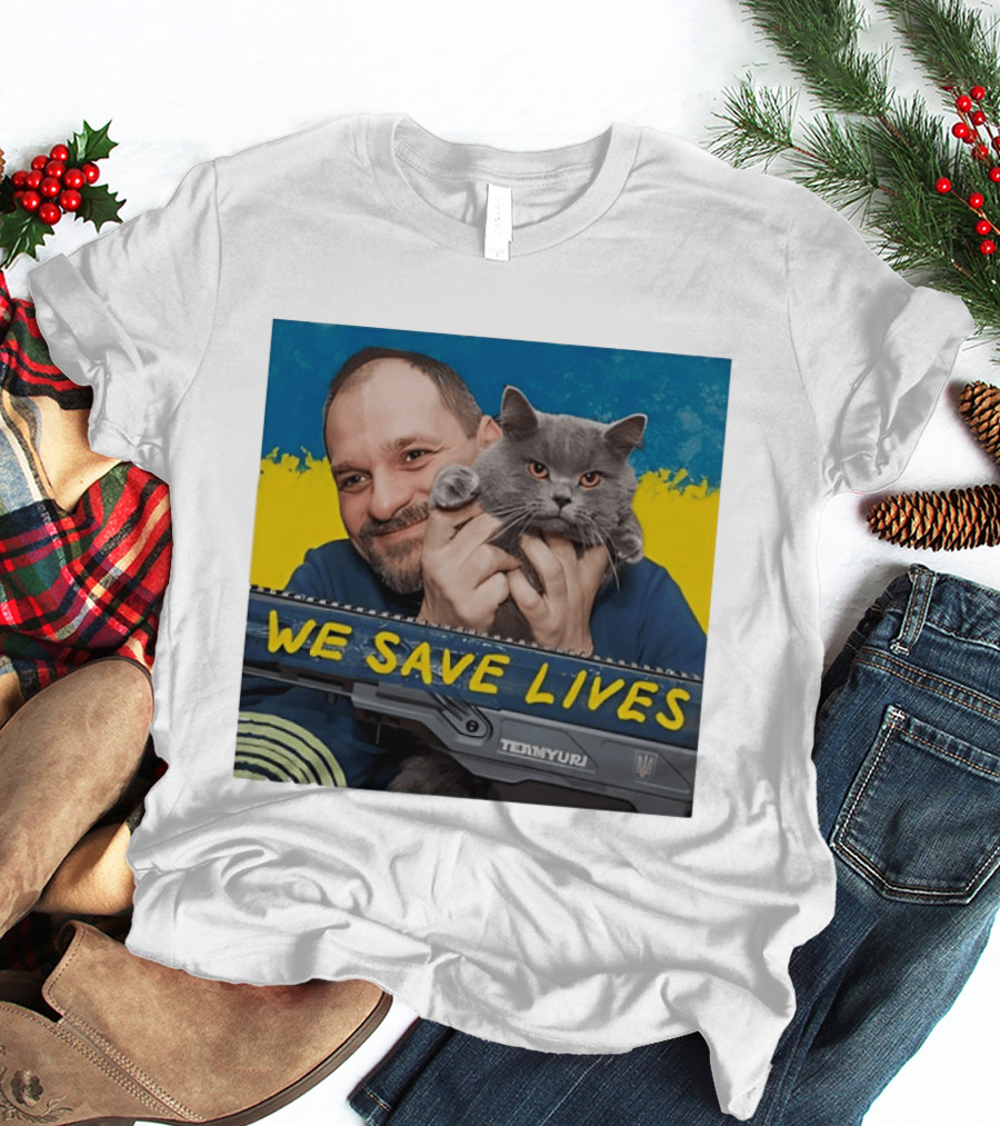 We Save Lives Ukraine Temnyuri Cat T-Shirt