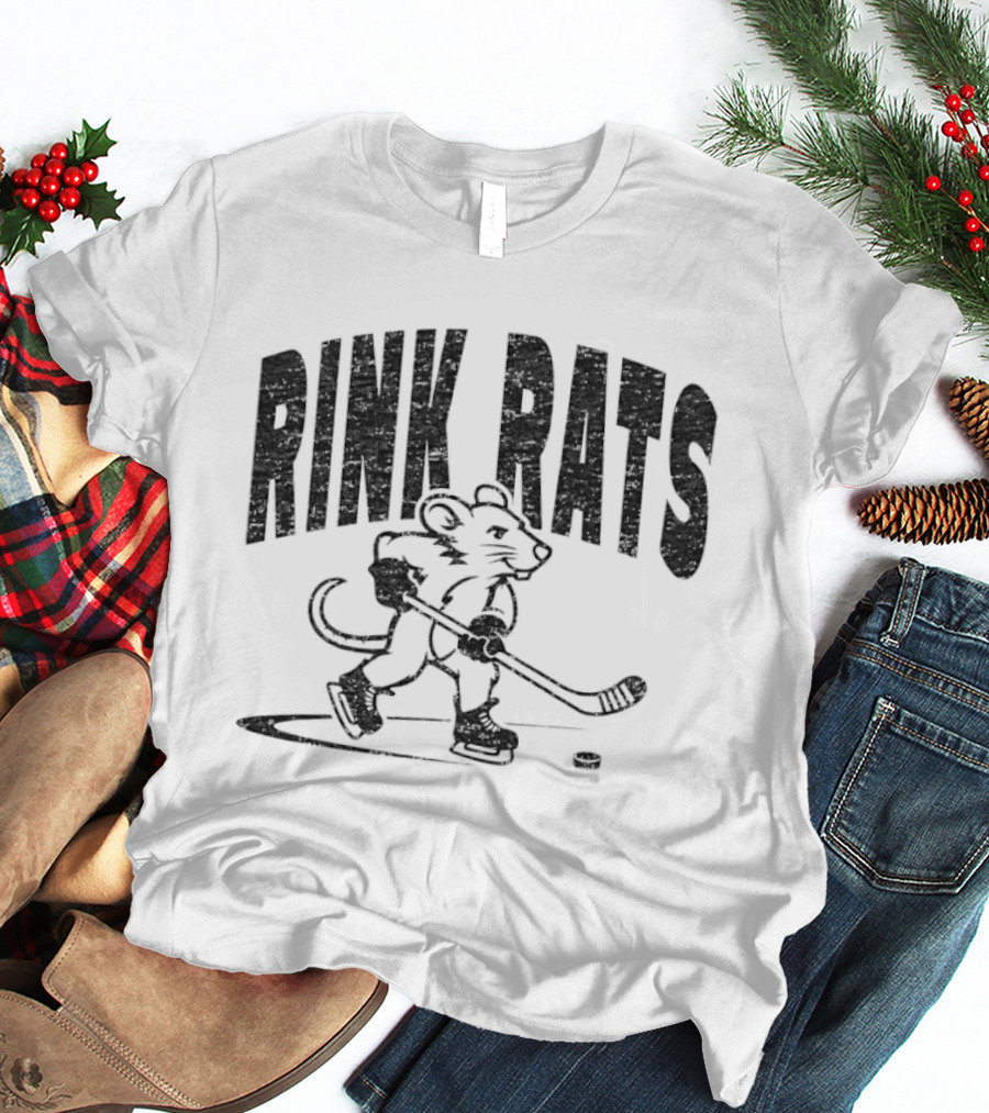 Rink Rats Hockey Stick Skating Mouse T-Shirt