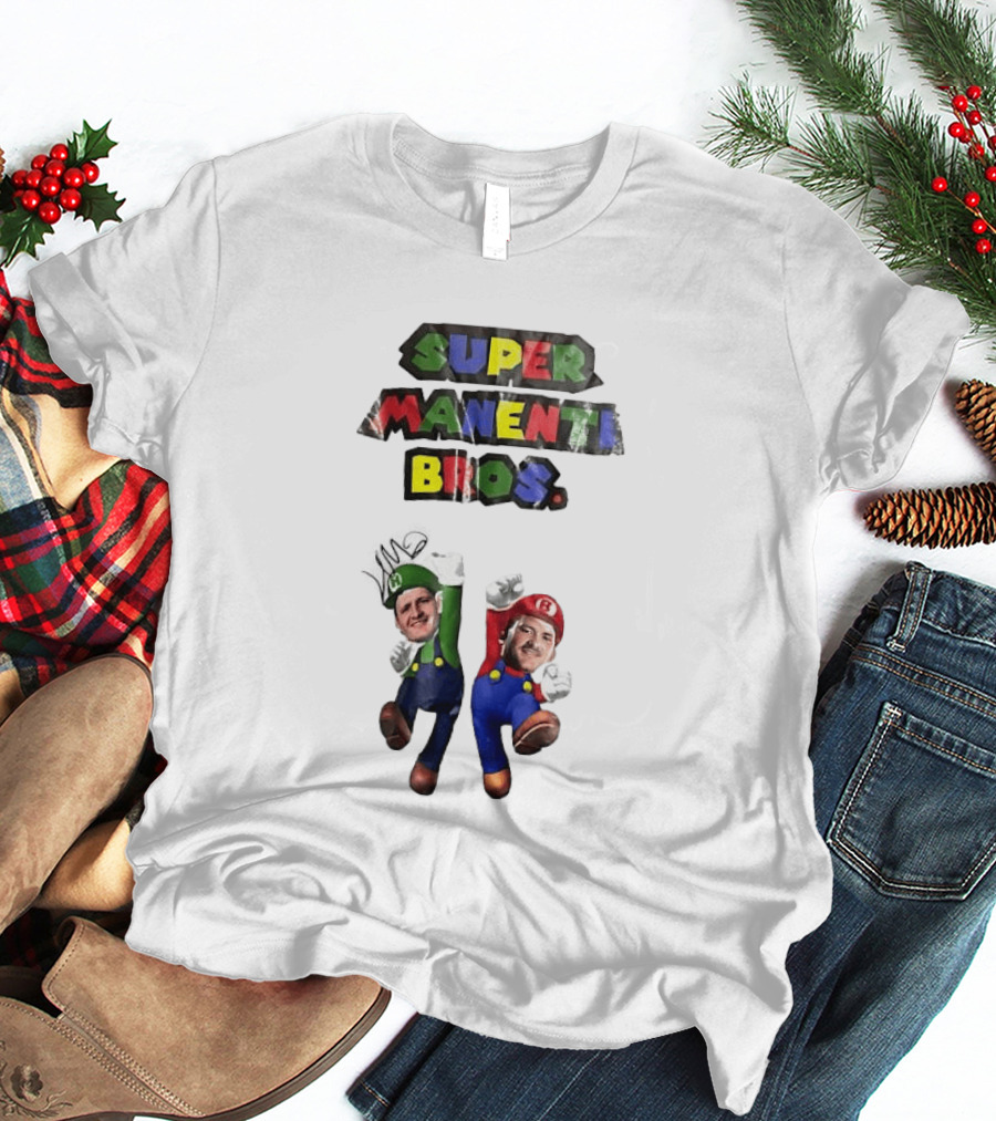 Super Manenti Bros Retro Gaming Adventure T-Shirt