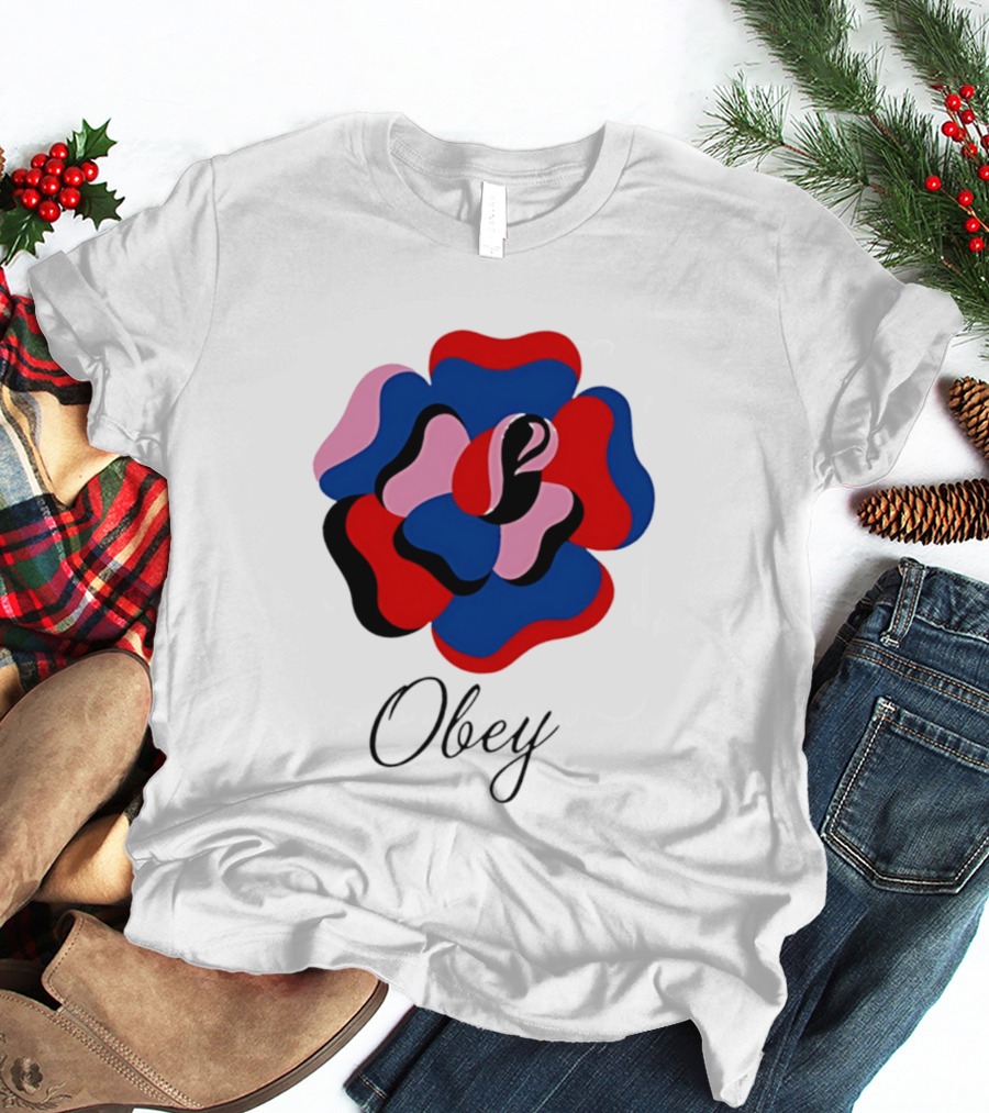 Obey Paper Rose Multi Color Artful Blossom T-Shirt