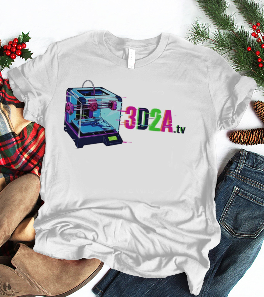 3DZA TV 3D Printer Neon Glitch Aesthetic T-Shirt