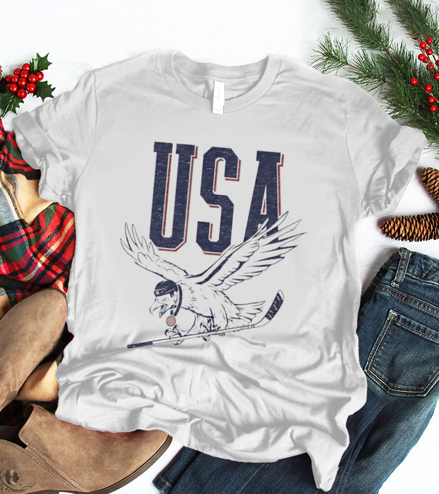 USA Eagle Hockey Stick T-Shirt