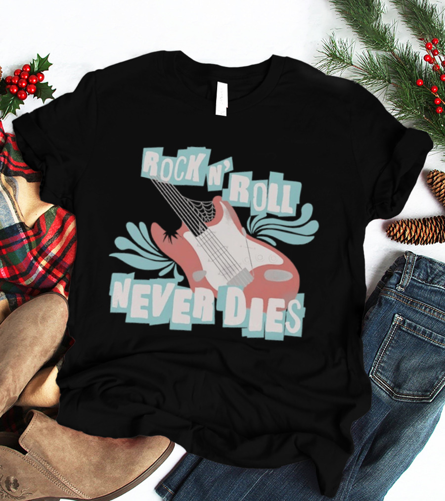 Rock N' Roll Never Dies Electric Guitar T-Shirt