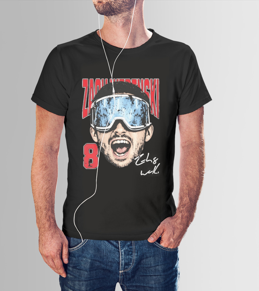 Zach Werenski 8 Columbus Blue Jackets Goggles Fan Favorite T-Shirt