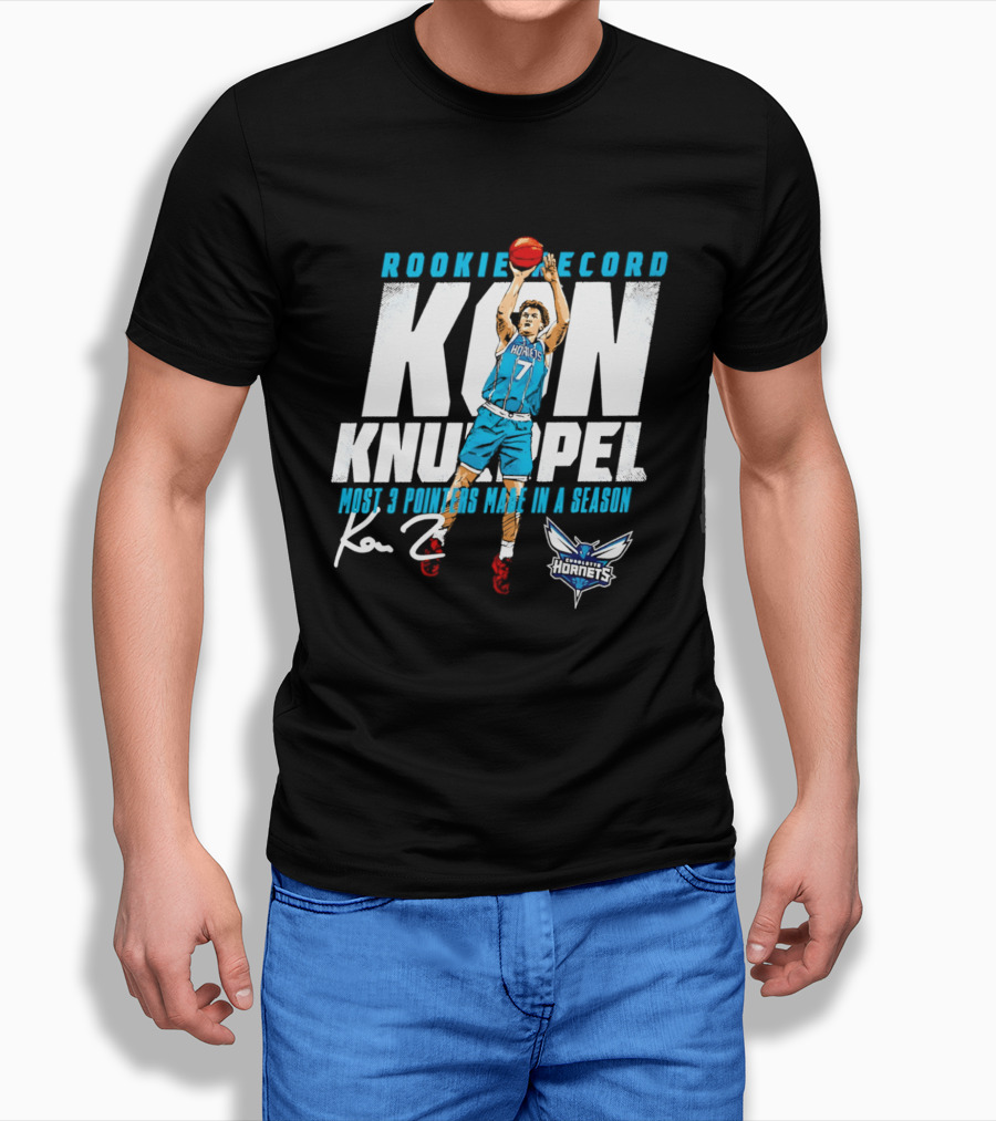 Kon Knueppel Charlotte Hornets Rookie Record Most 3 Pointers Made In A Season T-Shirt