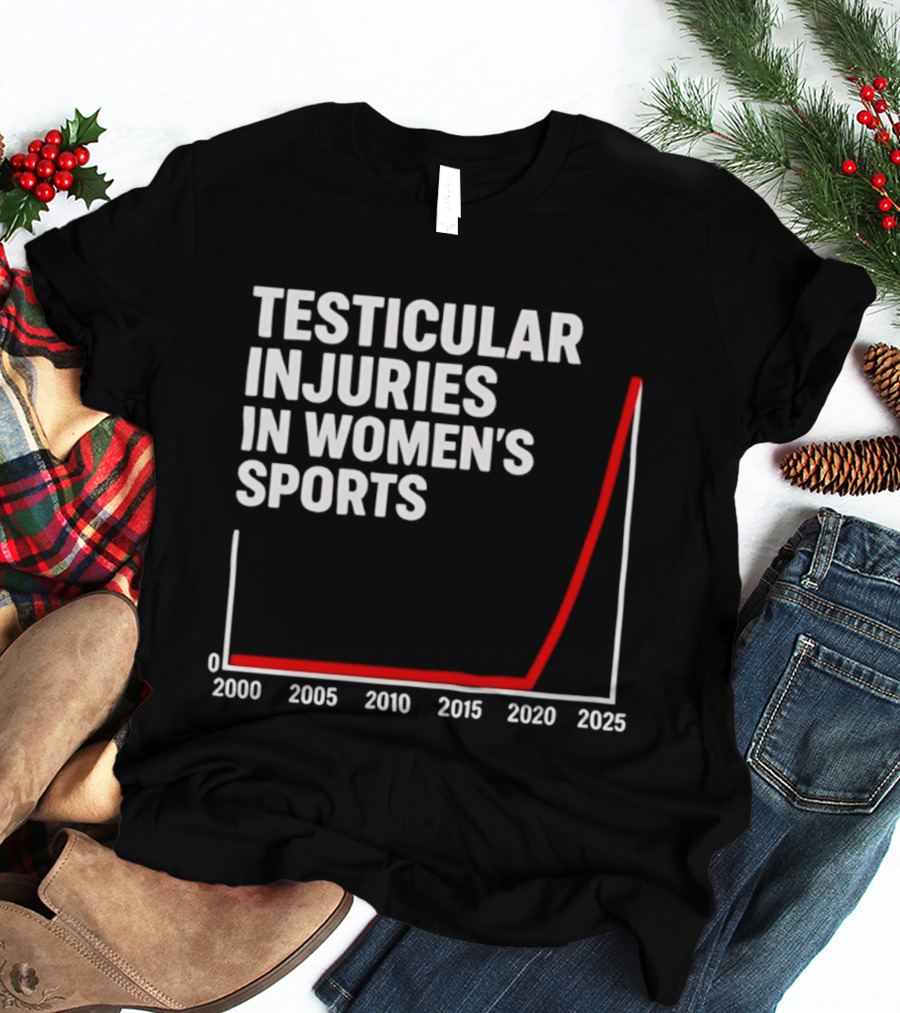 Testicular Injuries In Women's Sports Graph 2000 2025 T-Shirt