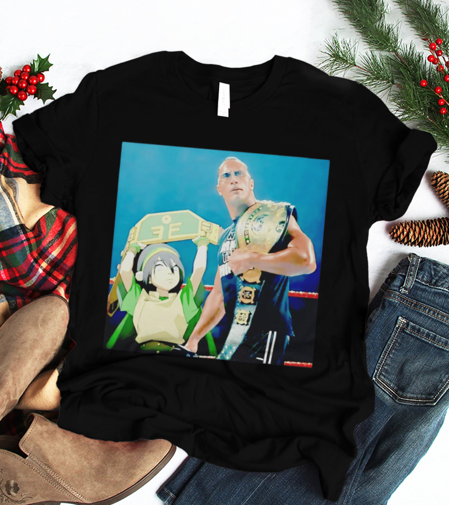 Dwayne The Rock Johnson Meets The Boulder Avatar Crossover Scene T-Shirt