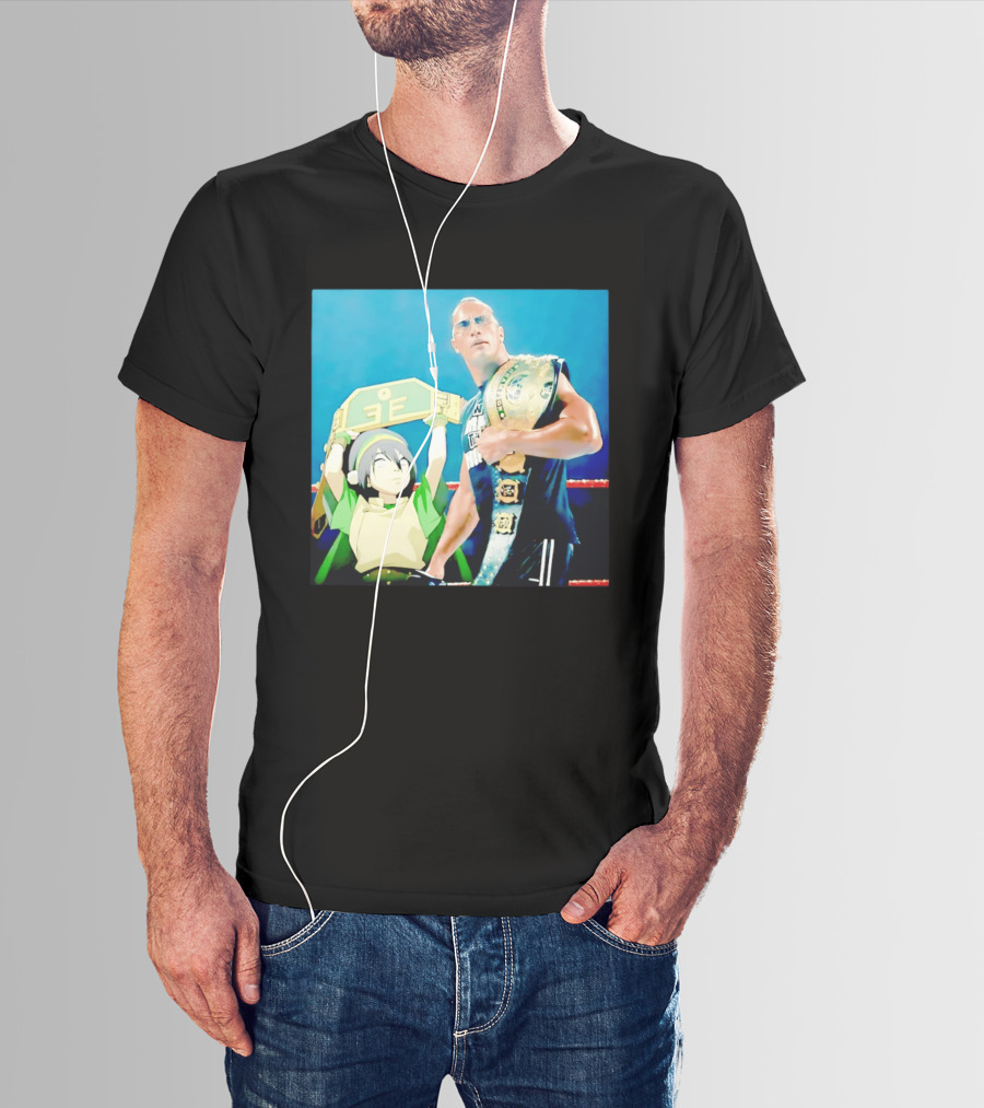Dwayne The Rock Johnson Meets The Boulder Avatar Crossover Scene T-Shirt