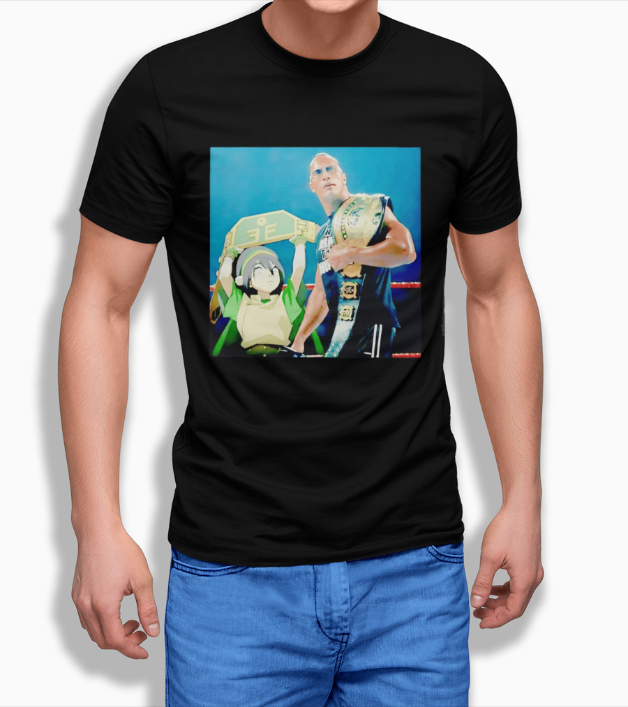 Dwayne The Rock Johnson Meets The Boulder Avatar Crossover Scene T-Shirt