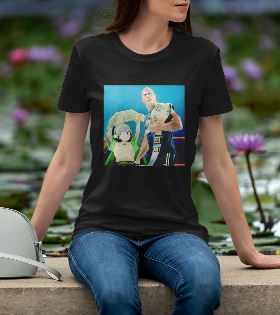 Dwayne The Rock Johnson Meets The Boulder Avatar Crossover Scene T-Shirt