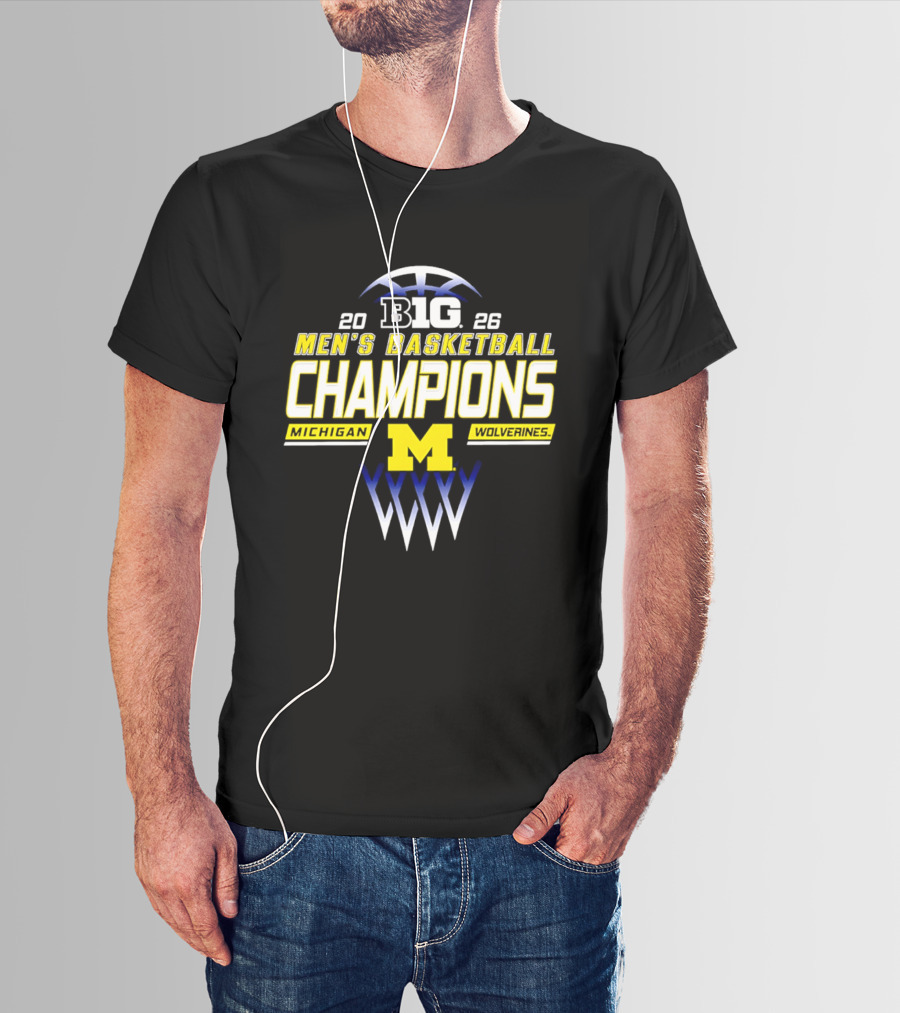 Big Ten 2026 Michigan Wolverines Men's Basketball Champions T-Shirt