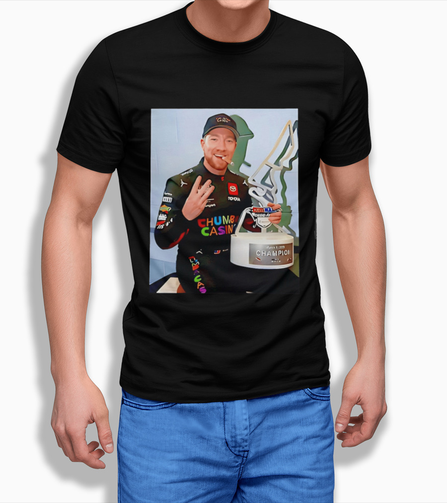 Tyler Reddick Three Peat Champion Cigar Chumba Casino Racing Suit T-Shirt