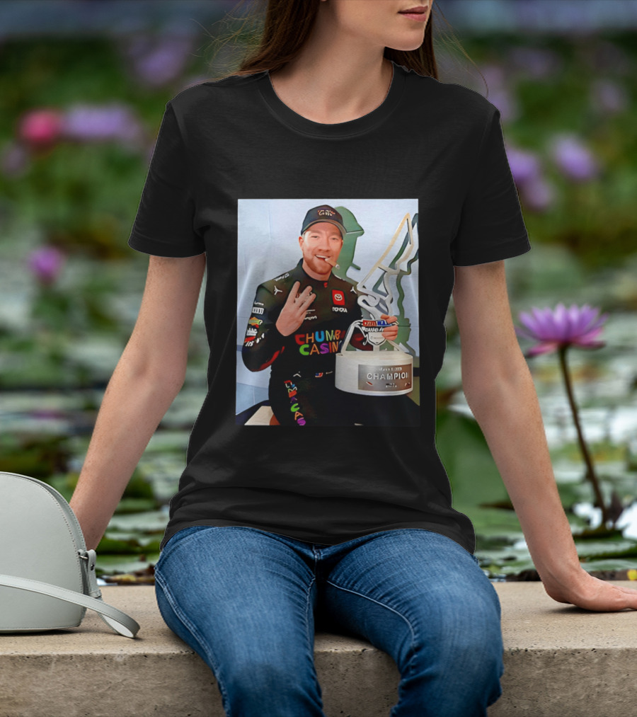 Tyler Reddick Three Peat Champion Cigar Chumba Casino Racing Suit T-Shirt