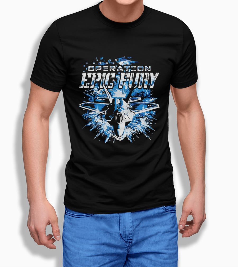 Operation Epic Fury F 22 Jet Explosion T-Shirt