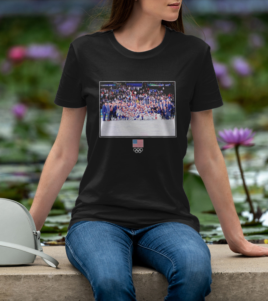 USA Hockey Team Cortina Milano 2026 Olympic Celebration T-Shirt