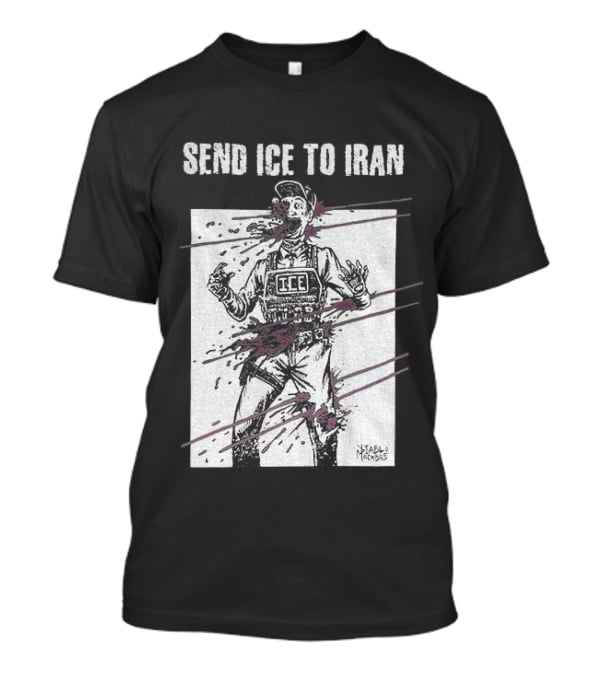 Send Ice To Iran Pink Paint Streaks T-Shirt