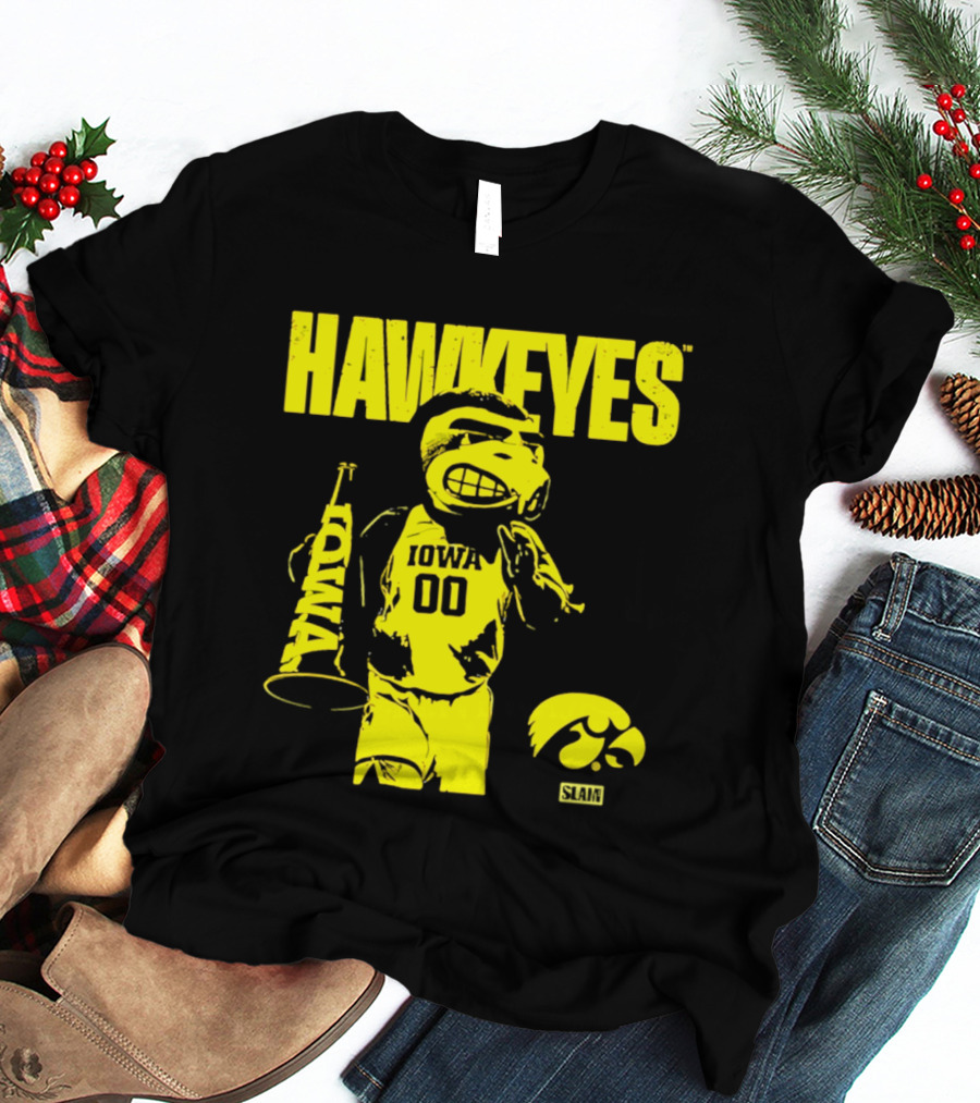 Iowa Hawkeyes Mode Slam Vintage Mascot Basketball 00 T-Shirt
