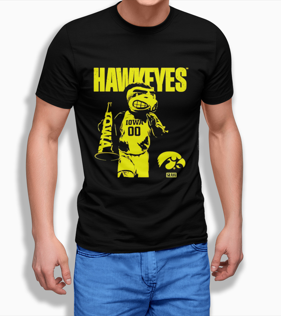 Iowa Hawkeyes Mode Slam Vintage Mascot Basketball 00 T-Shirt