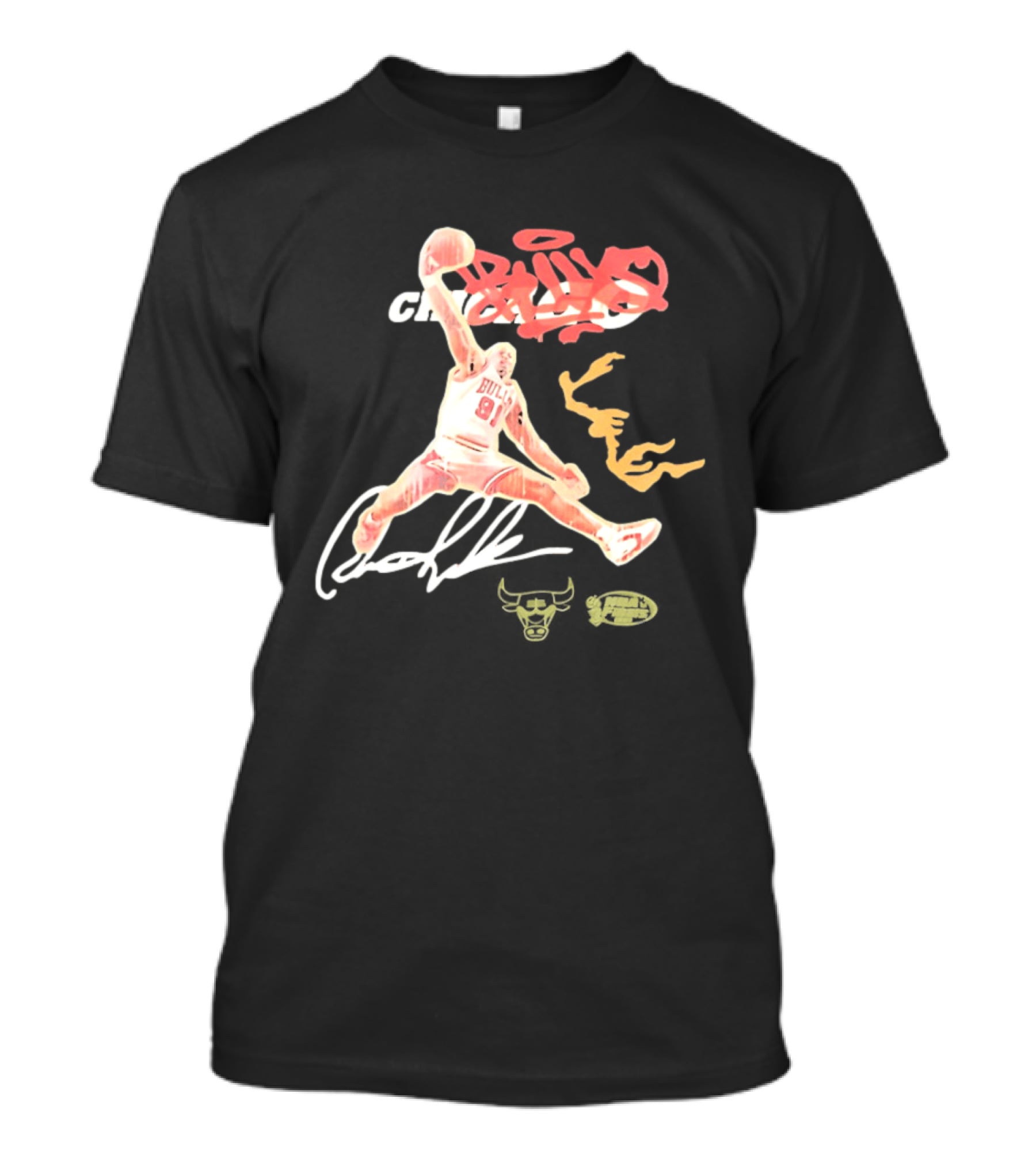 Dennis Rodman Bulls 91 Chicago Basketball Legend Dunk T-Shirt