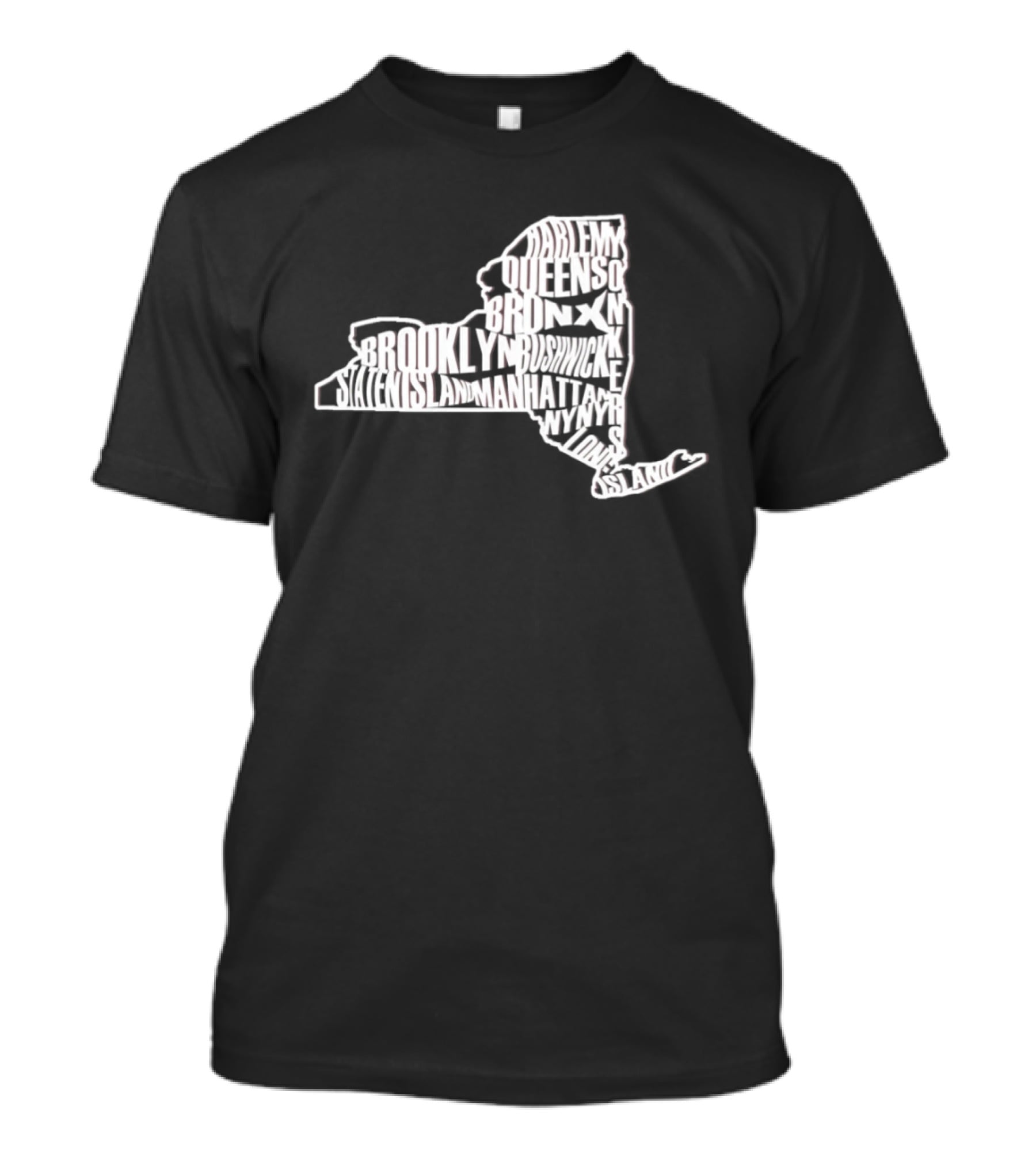 Brooklyn Queens Harlem Bronx Bushwick New York Map T-Shirt