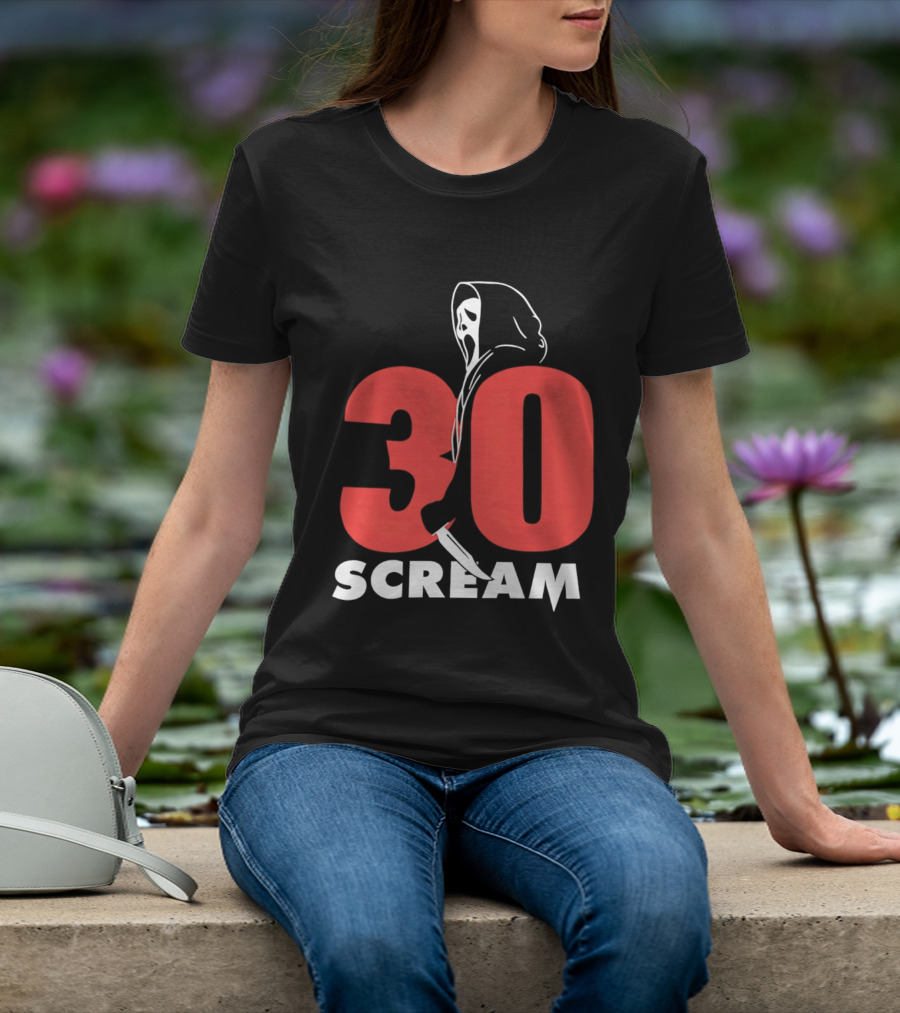 30 Scream Ghost Mask Scythe T-Shirt