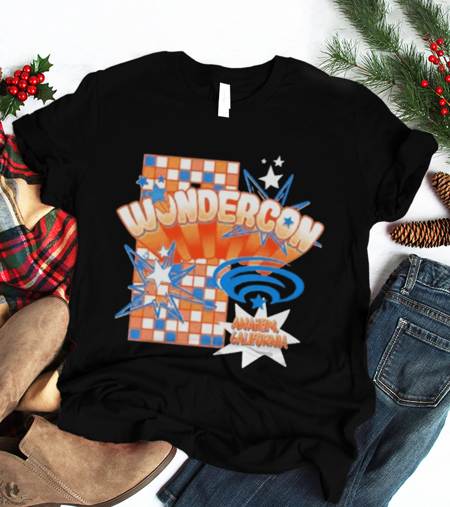 WonderCon Anaheim California 2026 Starburst Checkered T-Shirt