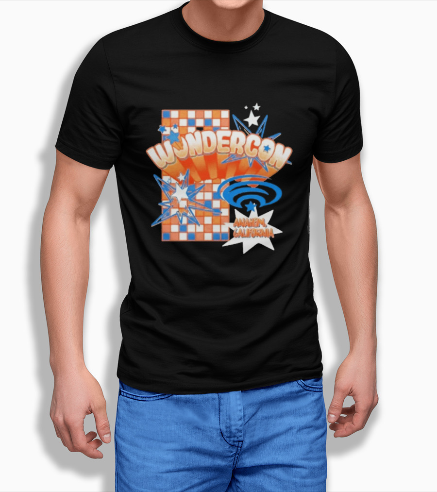 WonderCon Anaheim California 2026 Starburst Checkered T-Shirt