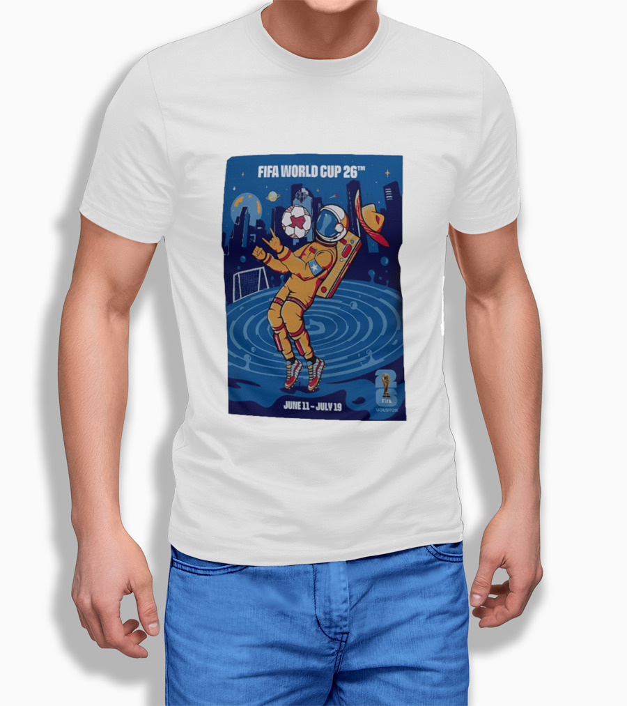 FIFA World Cup 2026 Astronaut In Houston June 11 July 19 Soccer Space T-Shirt